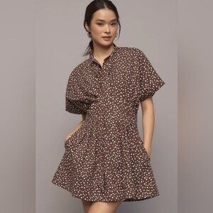 NWT Size XS - The Tobie Tie-Neck Cotton Shirt Dress by Exquise (NWT US$ 178)